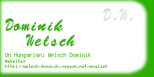 dominik welsch business card
